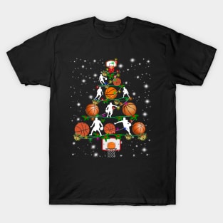 Basketball Christmas Tree Costume Gift T-Shirt